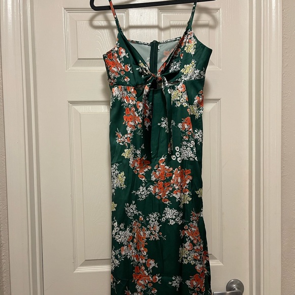 Midi Satin Floral Dress - Picture 3 of 4